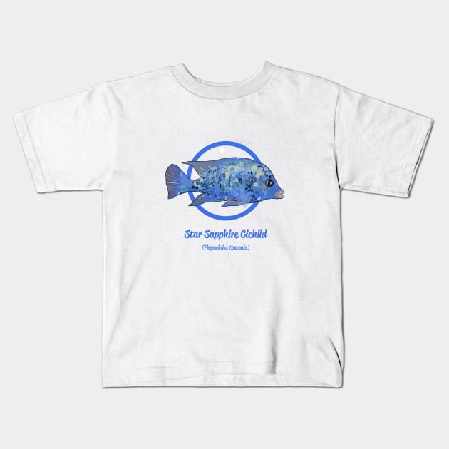 Star Sapphire Cichlid Kids T-Shirt by Reefhorse